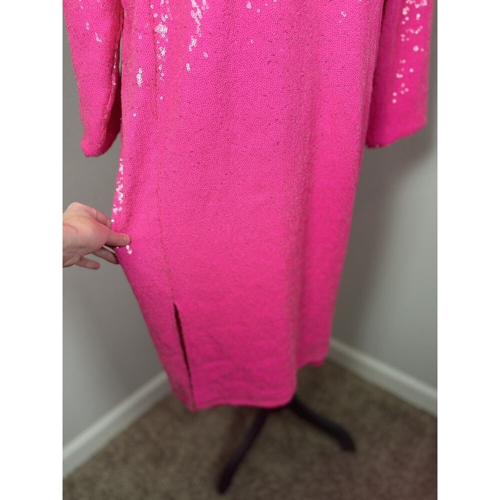 Torrid At The Knee Sequin Strong Shoulder Dress Pink size 24 - Picture 10 of 16